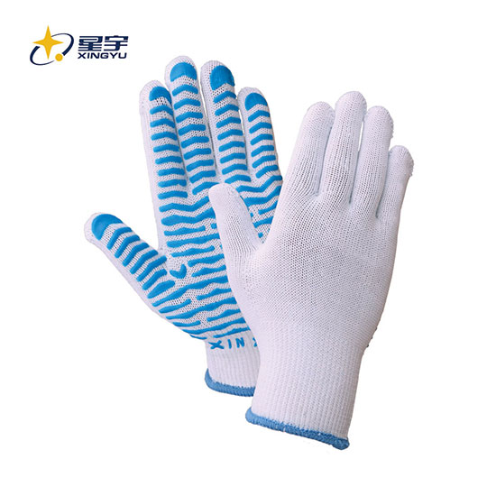 D218十针棉加丝波浪点珠手套