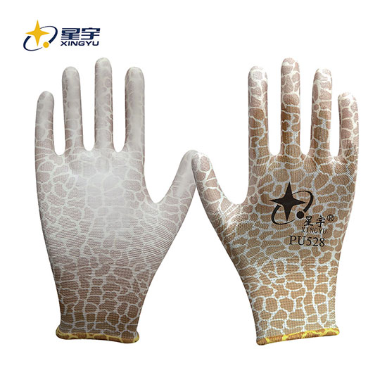 PU528十三针尼 龙乳胶皱纹手套（吊卡）