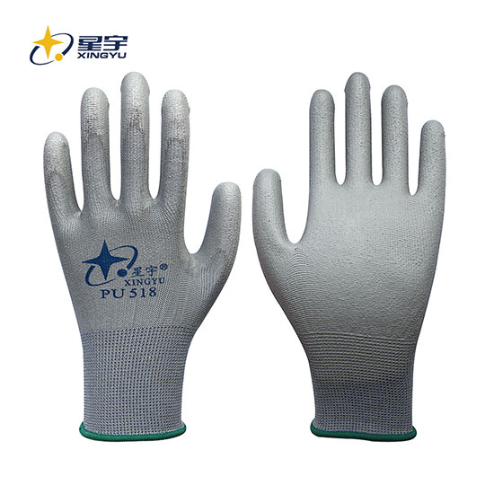 PU518十三针彩尼龙PU手套