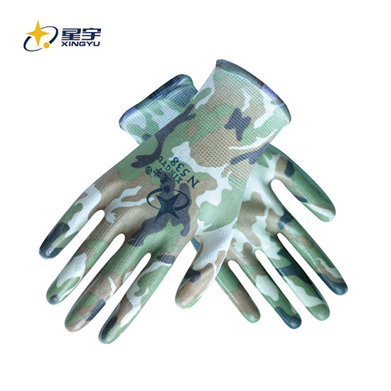 N538十三针印花尼龙丁腈手套